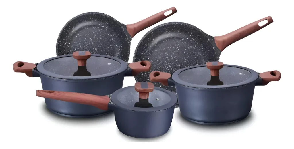 Jogo de panelas MTA Alumínio Titanium com 5mm de espessura
