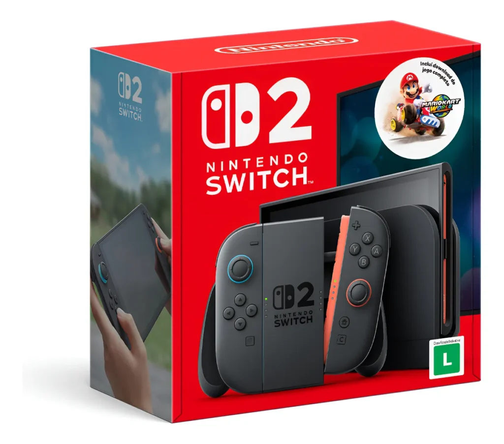 Bundle Console Nintendo Switch 2 + Mario Kart World, Modelo Nacional de Tomada