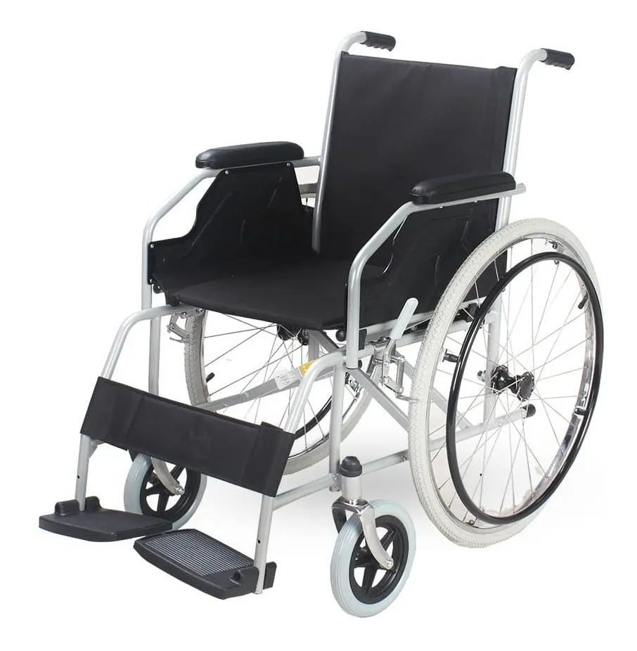 Cadeira De Rodas Manual Dobrável em Aço Carbono até 100 Kg D100 Dellamed