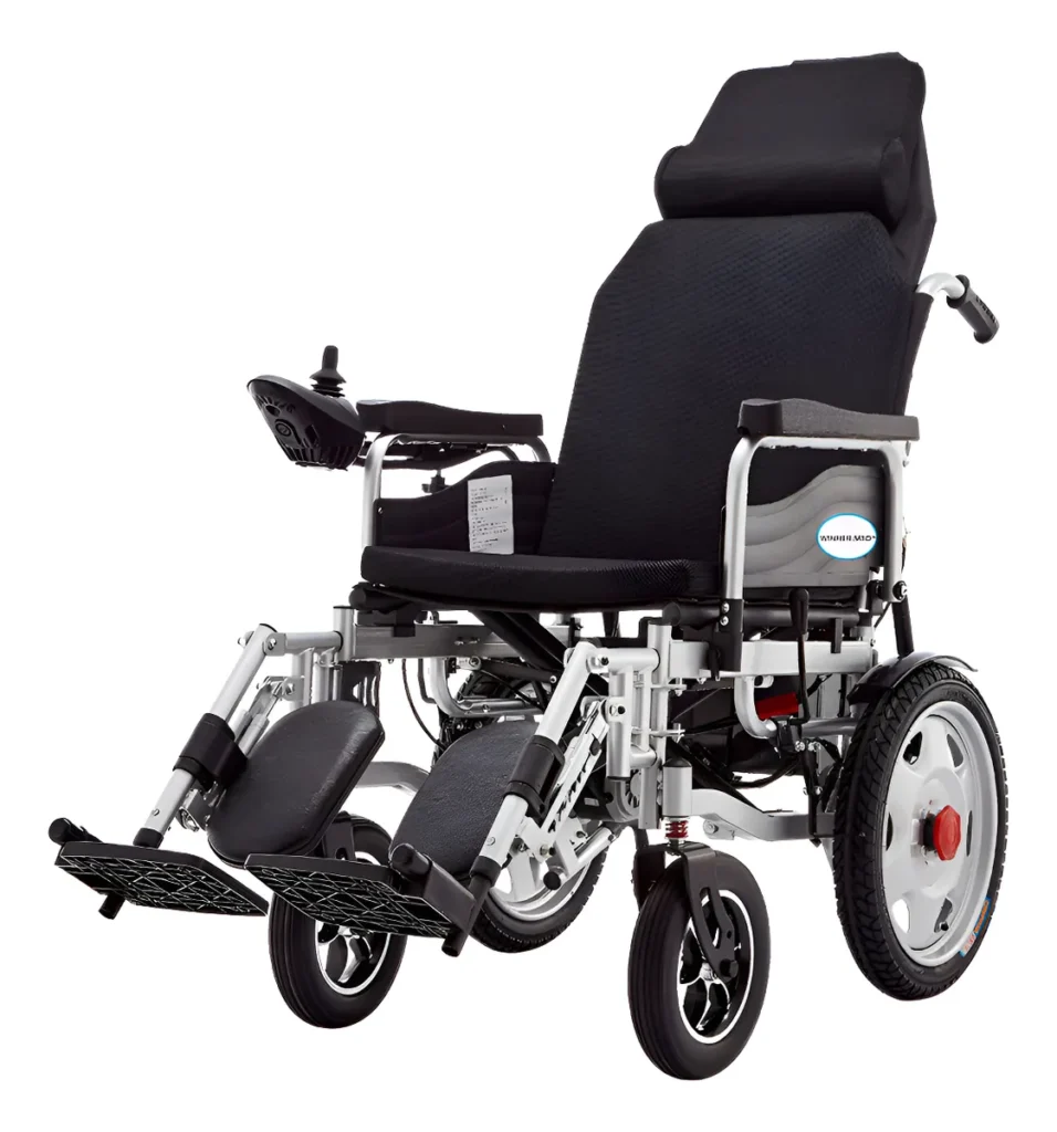 Cadeira De Rodas Motorizada Dobrável Com Joystick Preto
