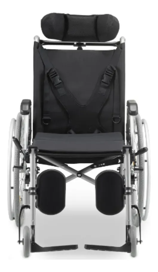 Cadeira De Rodas Reclinável Alumínio Dobrável D700 Dellamed Tamanho 44 Cm Cor Preto