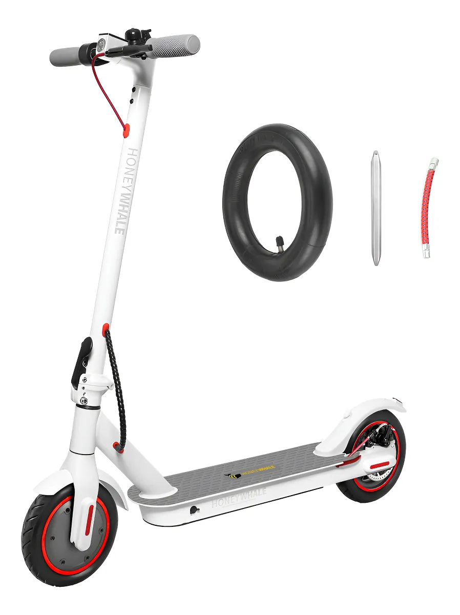 Patinete Elétrico Honeywhale M2 Pro branco com motor de 500W e Bluetooth