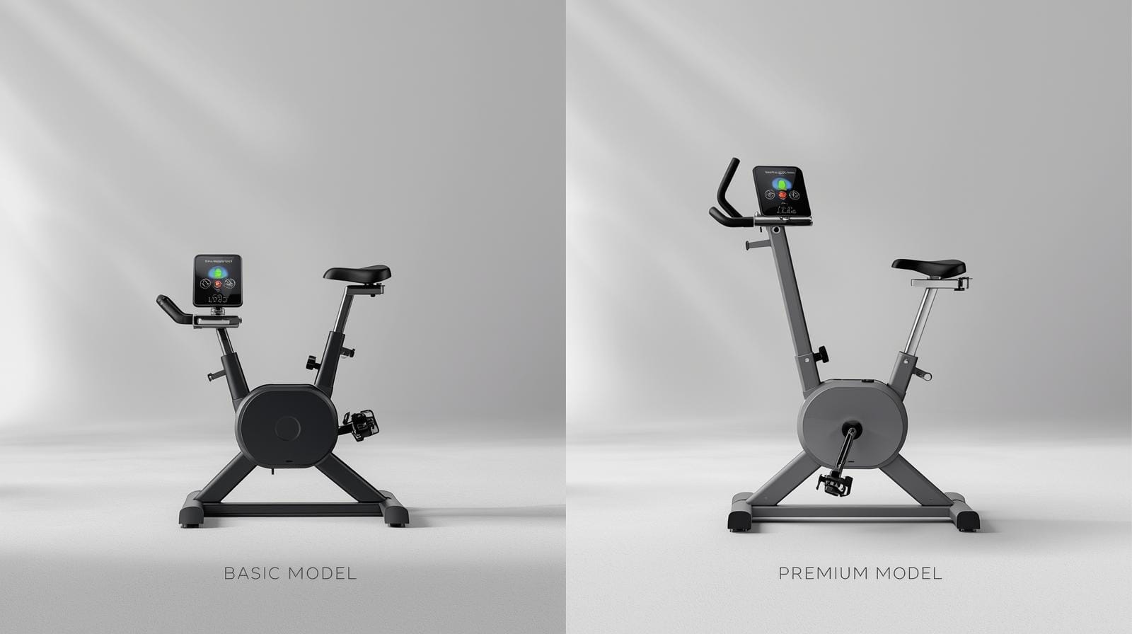 Imagem comparativa entre duas Mini Bicicletas Ergometricas