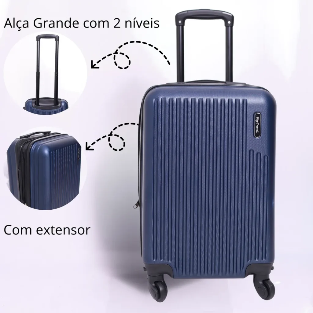 Mala 10kg Extensor Viagem Bordo Rodinha 360° Casca Dura Abs