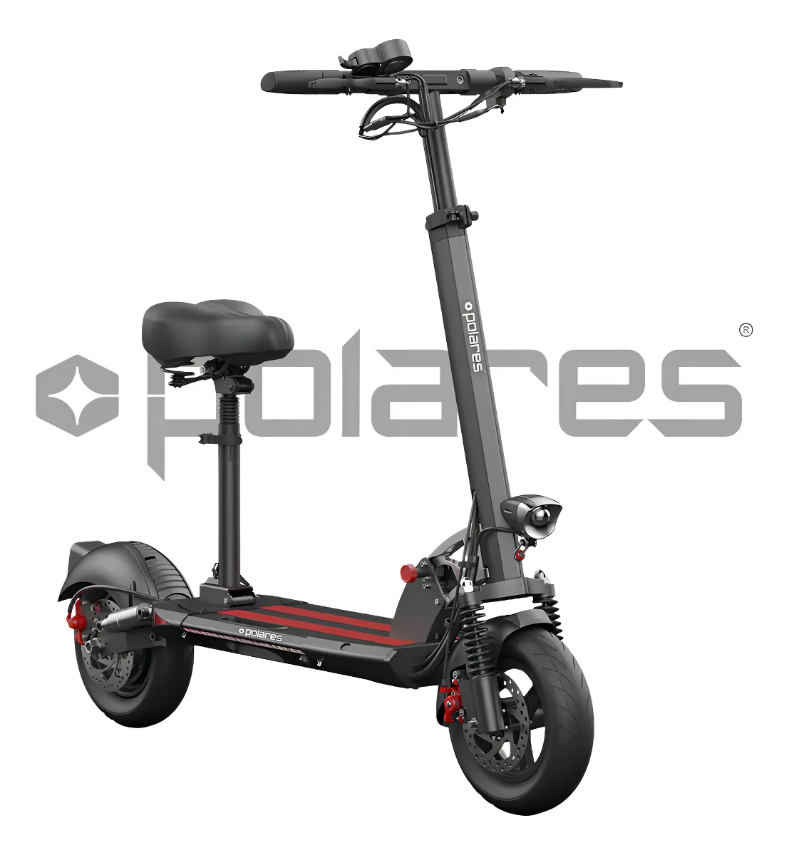 Patinete Elétrico Polares T10PRO com banco e freios a disco nas duas rodas