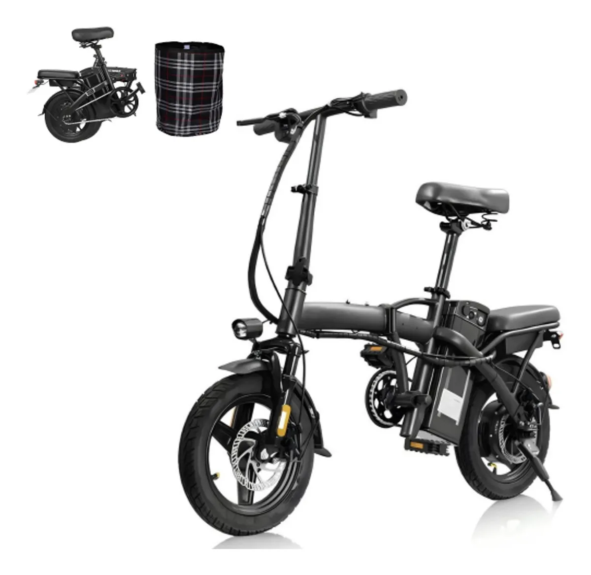 Bicicleta elétrica dobrável Zurbe W8 400W com bateria de lítio removível