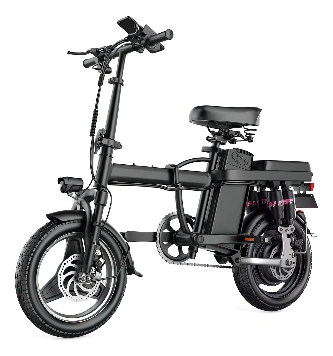 Bicicleta elétrica dobrável Tomate MBE-F9 400W com freio a disco e alarme