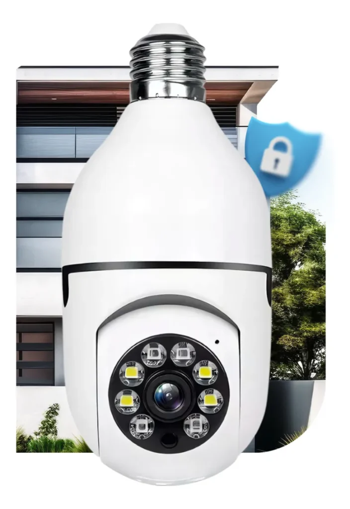 Câmera de segurança em formato de lâmpada Wi-Fi 360° Maxnova