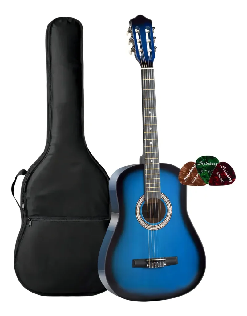 Kit violão acústico Bravo AN100 iniciante com capa azul Blue Burst