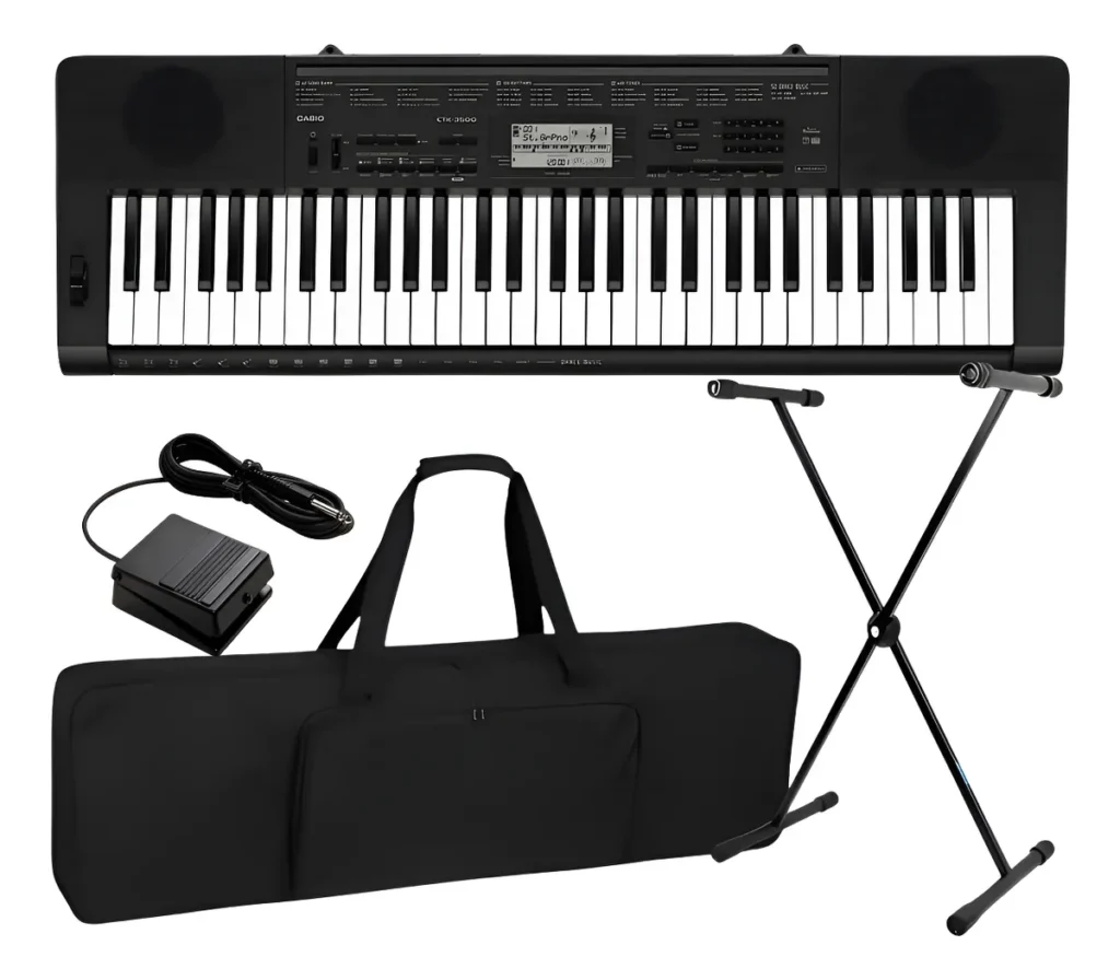 Kit teclado musical Casio CTK-3500 com acessórios