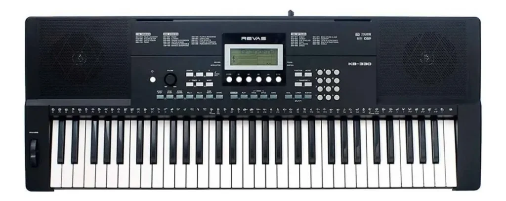 Teclado musical Revas KB-330 com 61 teclas preto