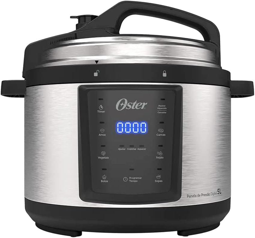 Panela de pressão elétrica digital Oster OPAN920 5 litros inox