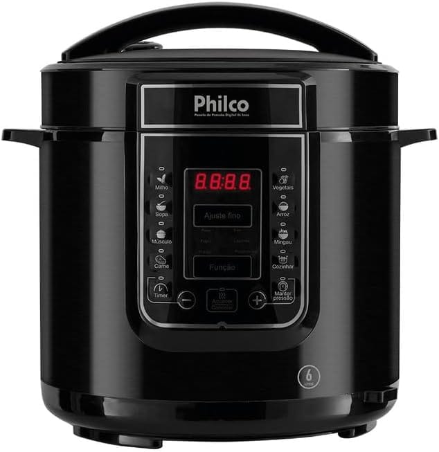 Panela de pressão elétrica Philco Digital Inox 6 litros