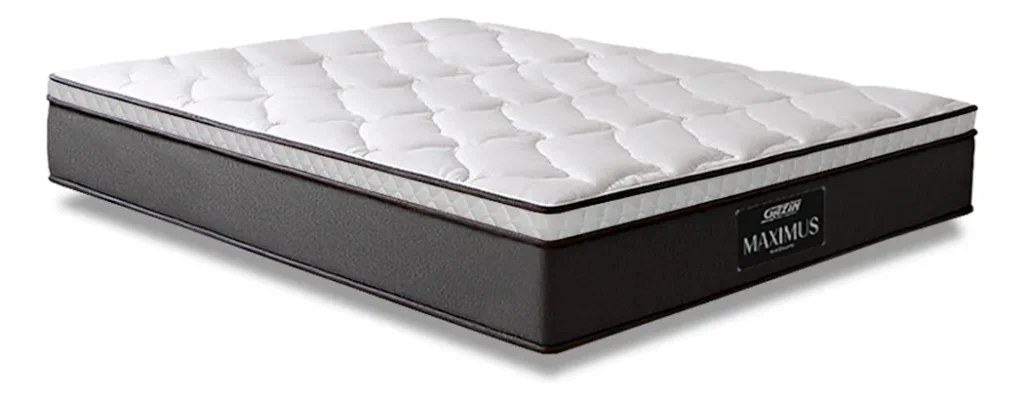 Colchão Casal Molas Ensacadas Euro Pillow Maximus 138 x 188 x 24 cm Gazin cinza e branco suporta até 120kg por pessoa