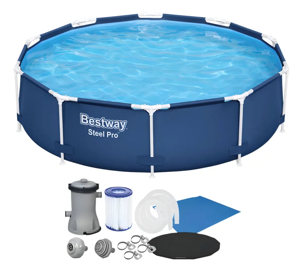 Conjunto Piscina Bestway 3x3m 5200l + Capa + Filtro + Lona Azul 110v