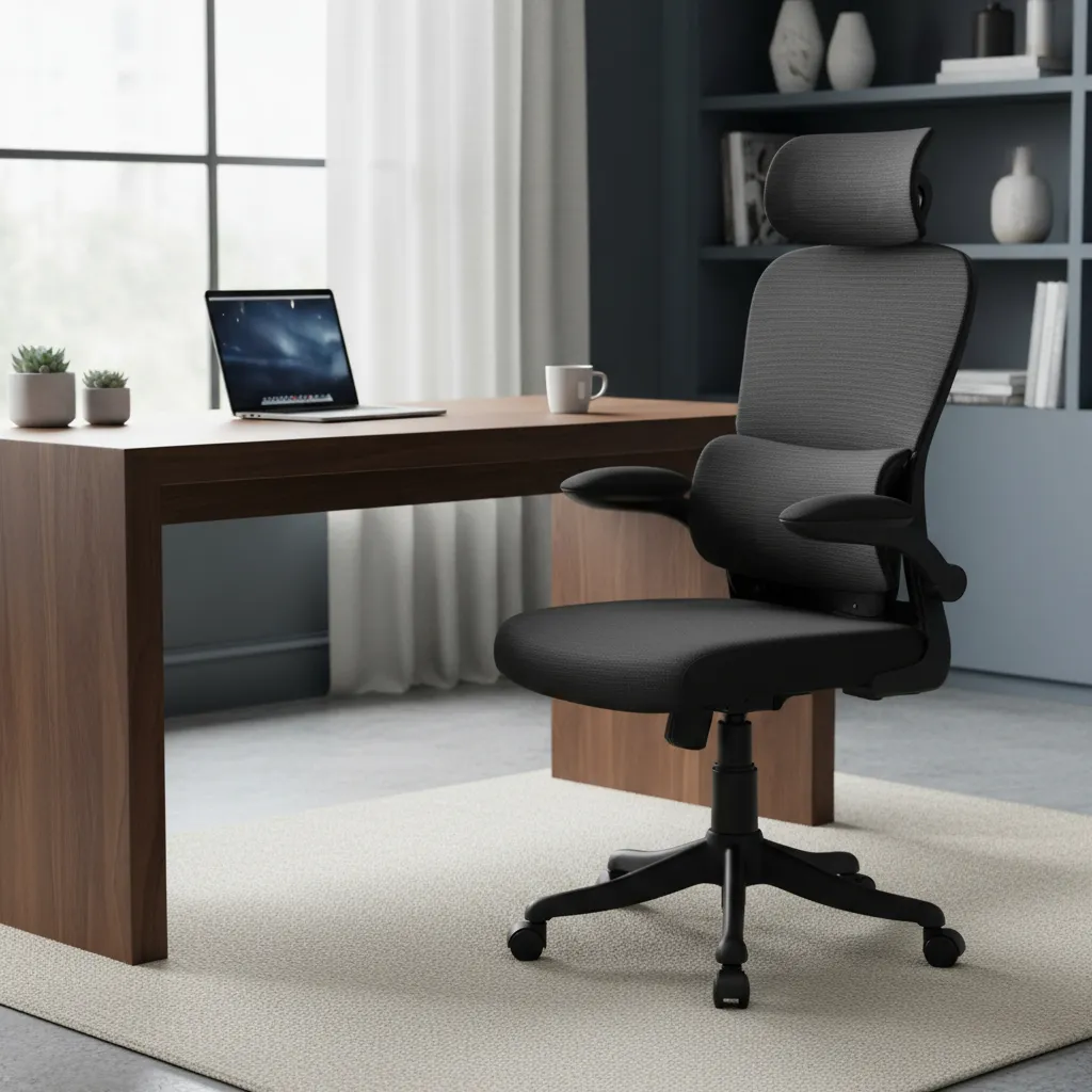 Cadeira ergonômica LuvinCo Genebra B500 preta em tela mesh