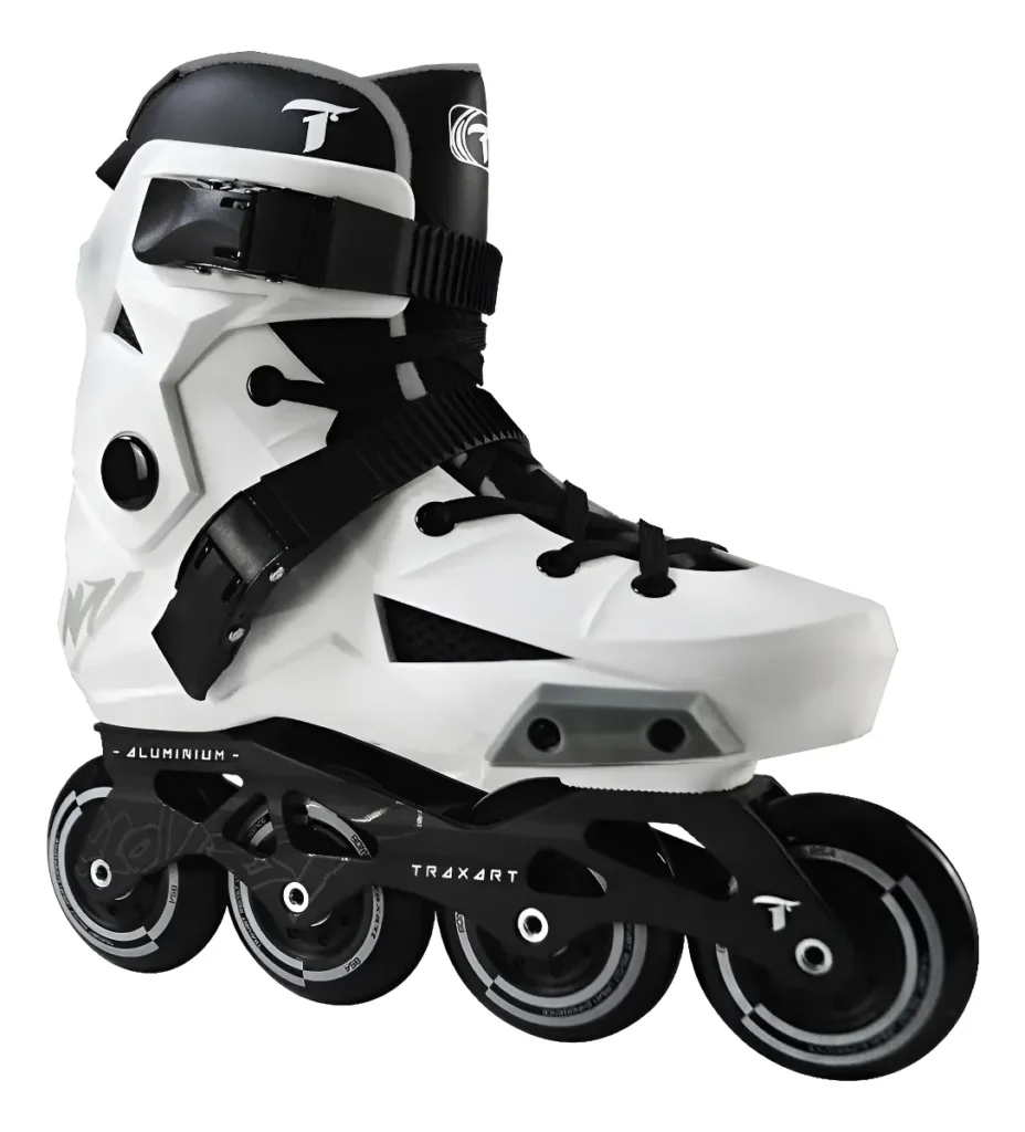Patins Traxart Revolt Branco Freestyle ABEC-9 base alumínio