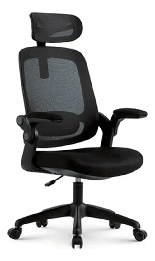 Cadeira ergonômica Elements Astra preta em tela mesh