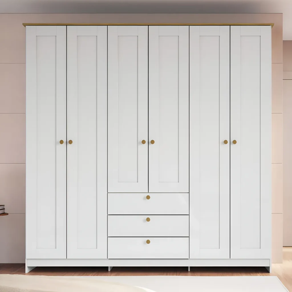 Guarda-roupa Decibal Americano 6 Portas 3 Gavetas Branco MDP