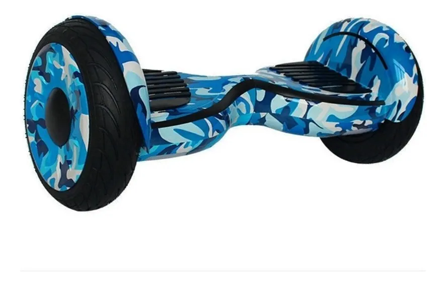 Hoverboard 10 polegadas azul camuflado pneus infláveis