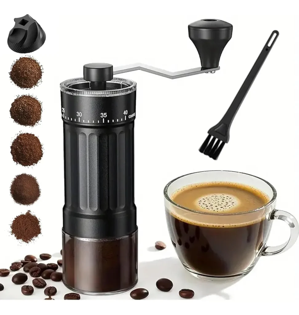 Moedor Cafe Manual Com Manivela Giratória Moer Grãos Preto