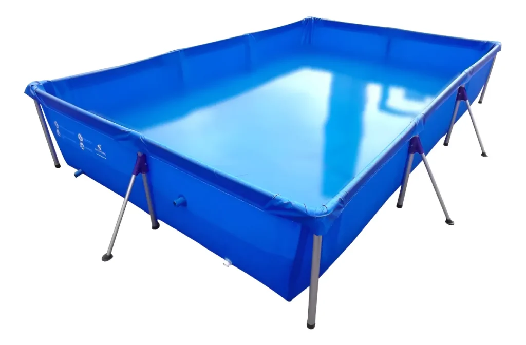Piscina Estruturada 4000L Botafogo Retangular Alumínio PVC Azul