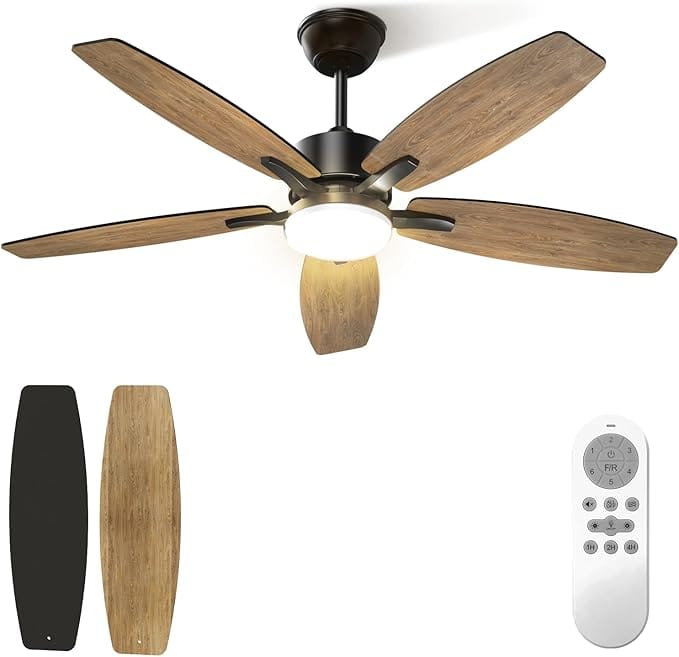 Ventilador de teto 106,7cm motor DC reversível luz LED 6 velocidades bivolt