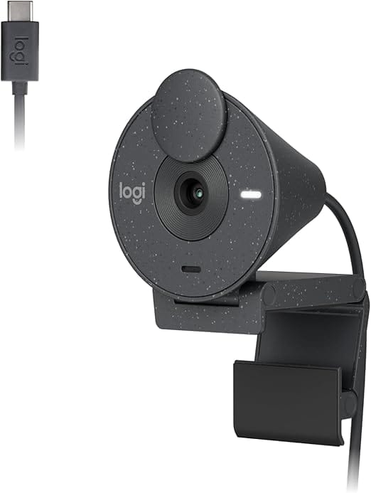 Webcam Logitech Brio 300 grafite Full HD com microfone