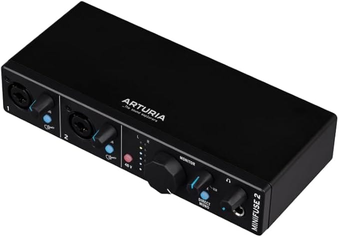 ARTURIA - Minifuse 2 - Interface Usb Compacta de Áudio E Midi com Software Criativo para Gravação, Produção, Podcasting, Guitarra - Preto