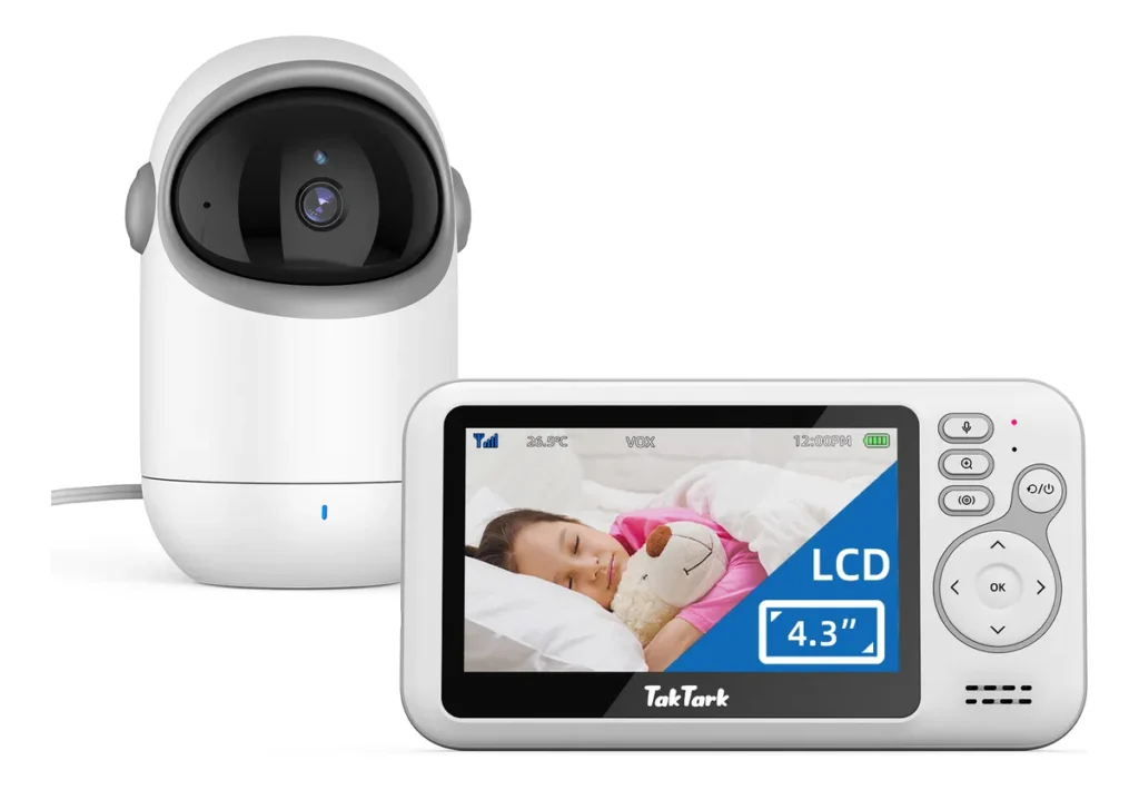 Babá Eletrônica Com Monitor Do Bebê Taktark Bm812 Zoom 3x 127/220v Branco
