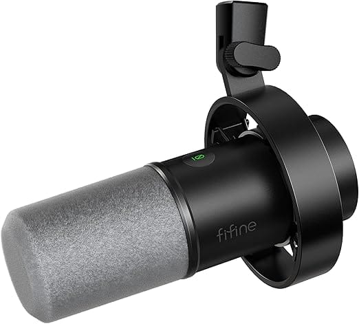 FIFINE Microfone dinâmico, microfone para PC de gravação de podcast
