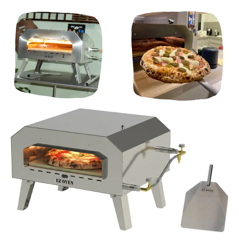 Forno de pizza napolitana Ez Oven 40 Duo elétrico com pá de inox