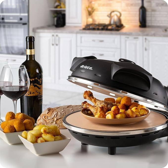 Forno de pizza elétrico Smart preto 220V compacto de bancada