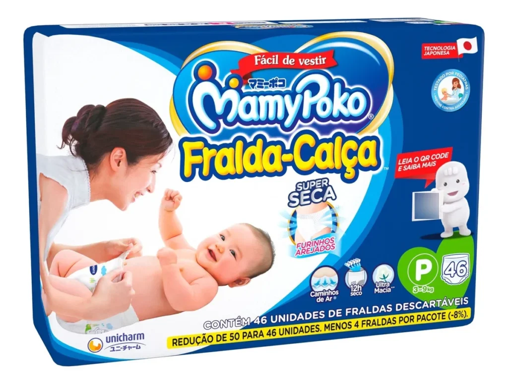 Fralda Calça MamyPoko Super Seca Tamanho P 46 Unidades Hipoalergênica