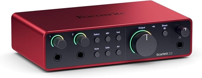 Interface Focusrite Scarlett 2i2 4th Gen - Placa de Áudio 4 Geração