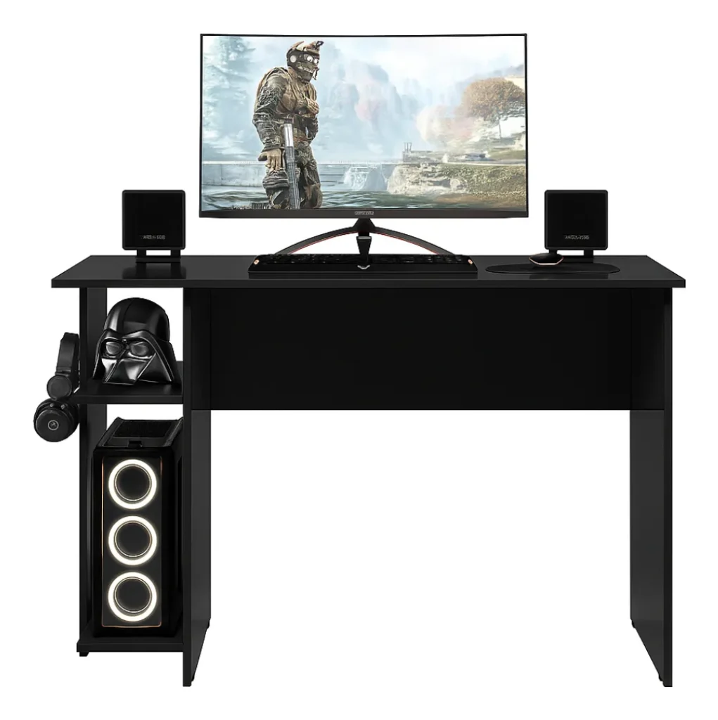 Mesa Escrivaninha Gamer P Escritório Computador P Quarto Preto