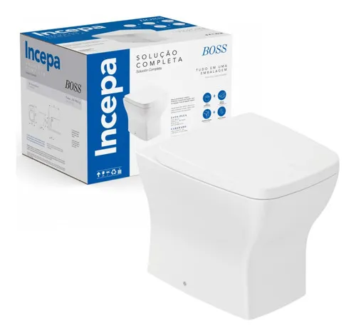 Vaso Sanitário Convencional Incepa Boss Branco com Assento e Instalação