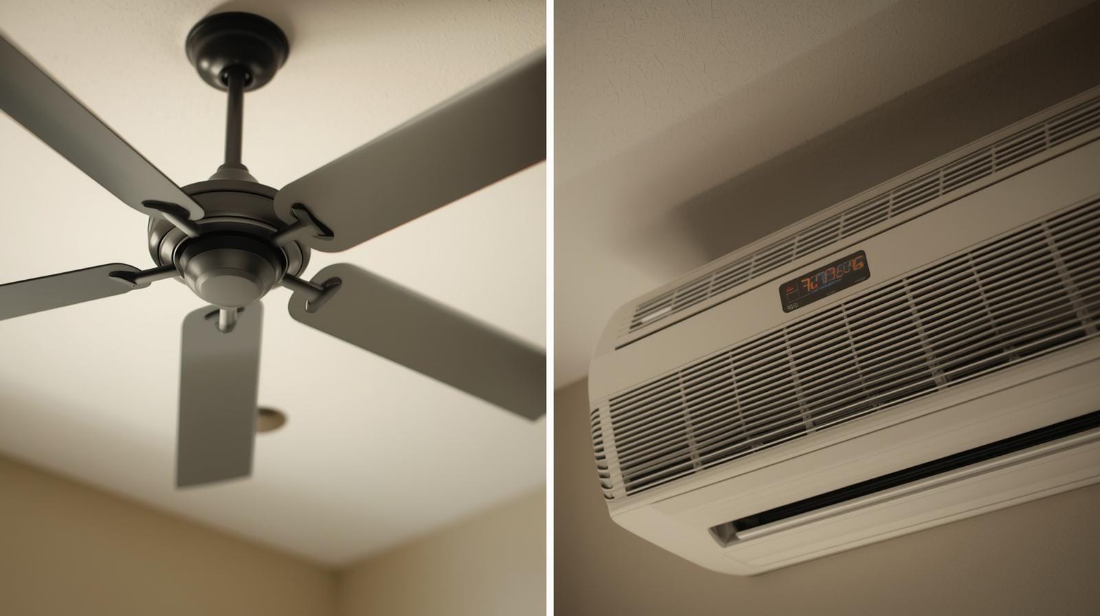 Ventilador R$ 43mês. Ar-condicionado R$ 550mês. A diferença é de 12x — e muitas vezes o vento já basta.