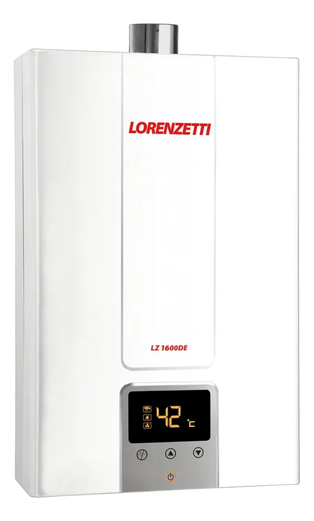 Aquecedor De Água A Gás Lorenzetti Lz 1600 De Branco 15 Litros Digital Gás GN