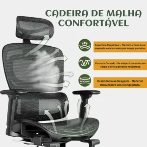 Cadeira De Escritório Ergonômica Mônaco Bt07 Luvinco
