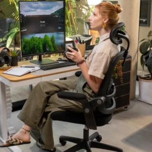 Cadeira De Escritorio Ergonômica Preta Elements Astra