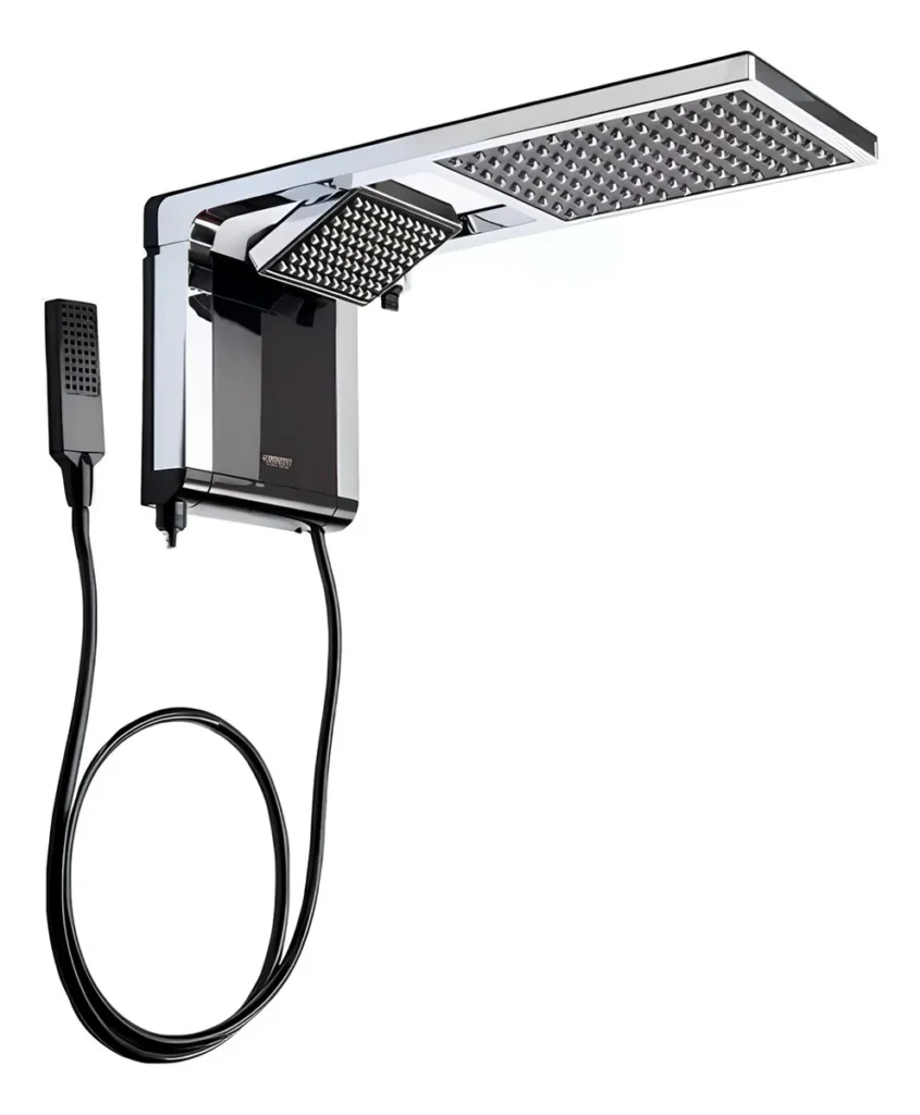 Chuveiro Lorenzetti Acqua Ultra Duo Elétrico De Parede Preto-Cromado 7800W