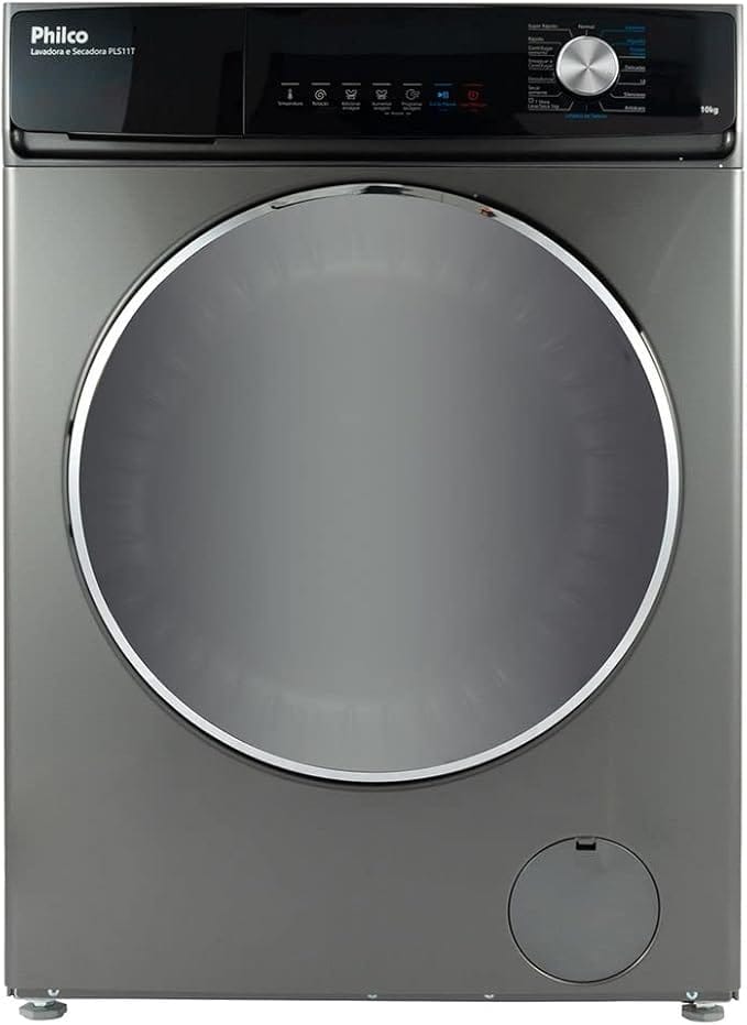 Lavadora e Secadora Philco 10kg Inverter PLS11T Titanium 220V