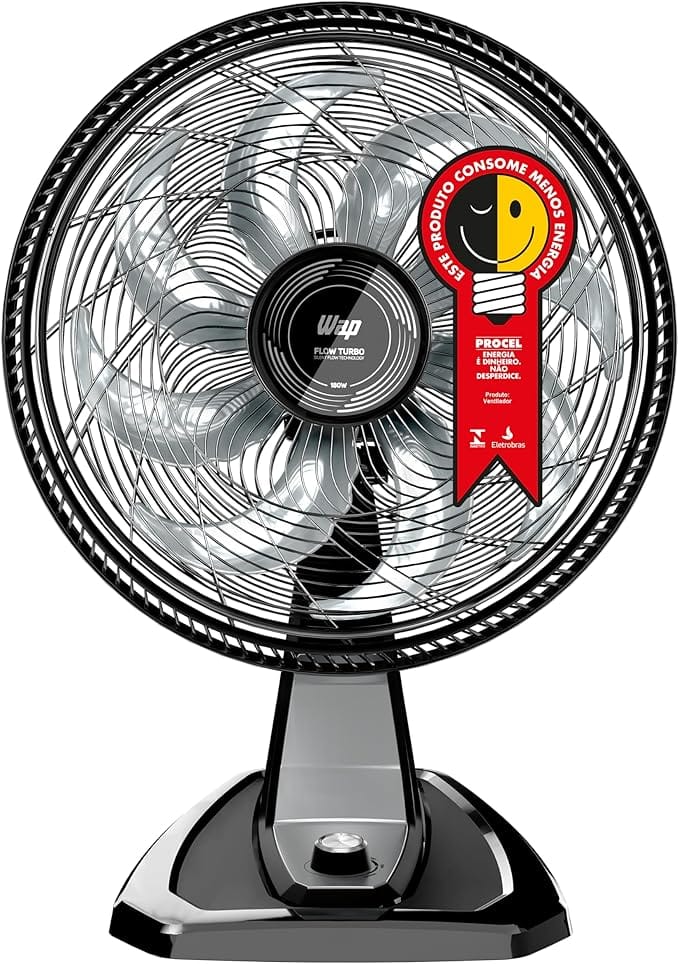 Ventilador de mesa e parede WAP Flow Turbo 50cm com 8 pás cromadas