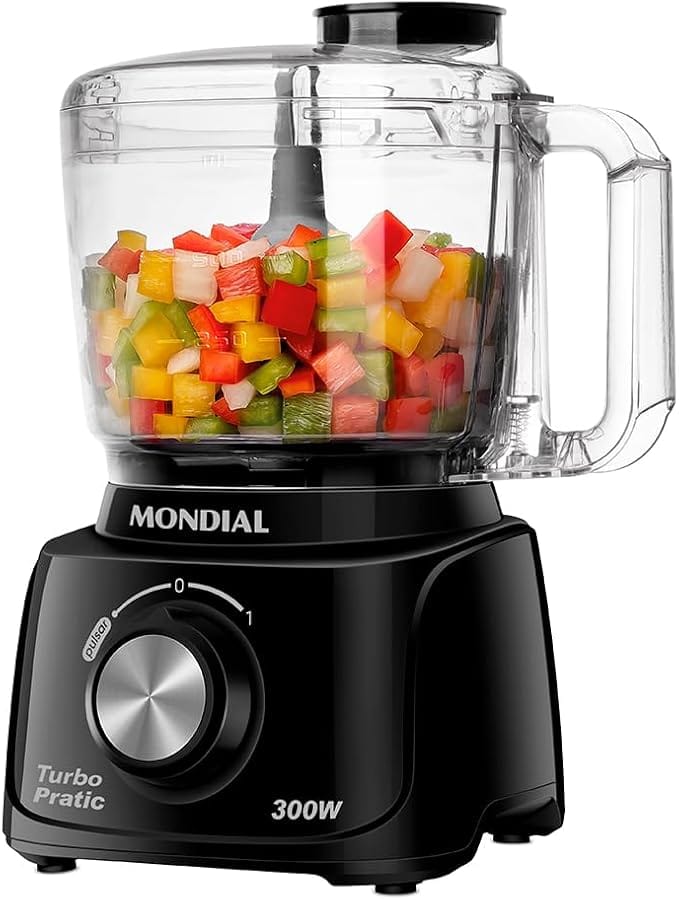 Mini processador de alimentos Mondial Turbo Pratic preto 300W