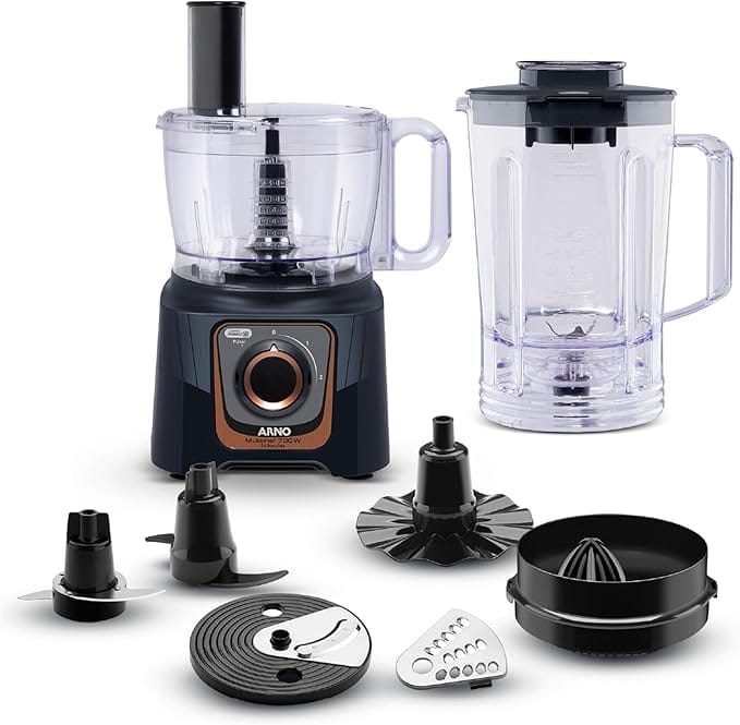 Multiprocessador Arno Multichef MP72 700W preto com 7 acessórios