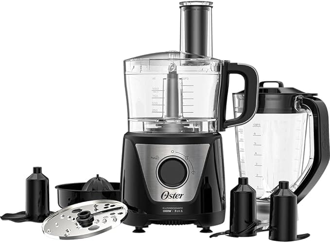Multiprocessador Oster OMPR850 7 em 1 preto com painel em inox