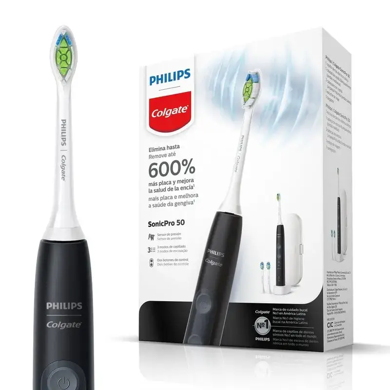 Escova de dente elétrica Philips Colgate SonicPro 50 com 2 refis