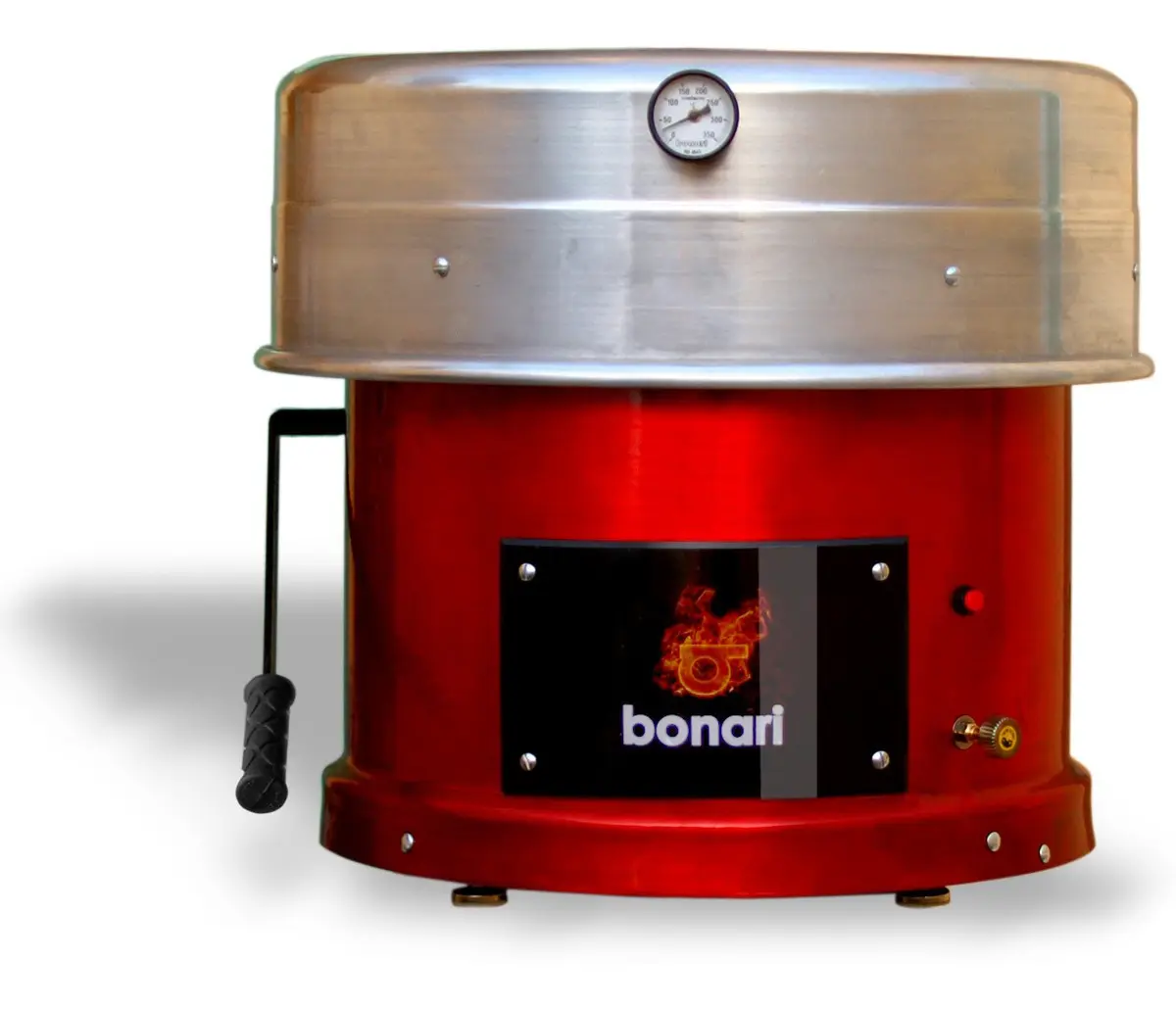 Forno de pizza a gás Bonari vermelho tipo italiano que atinge 500°C