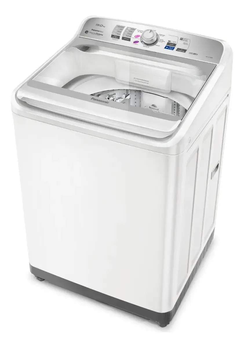 Máquina de lavar Panasonic 15kg branca NA-F150B1W com sistema Ciclone sem agitador